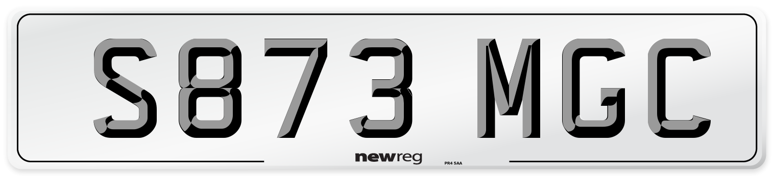 S873 MGC Number Plate from New Reg